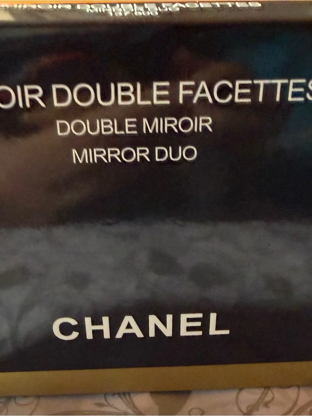 CHANEL Black and Gold Double Facette Mirror Duo